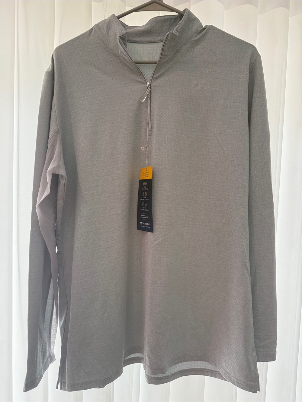 Women's Long Sleeve Quarter-Zip Pullover - Light Gray
